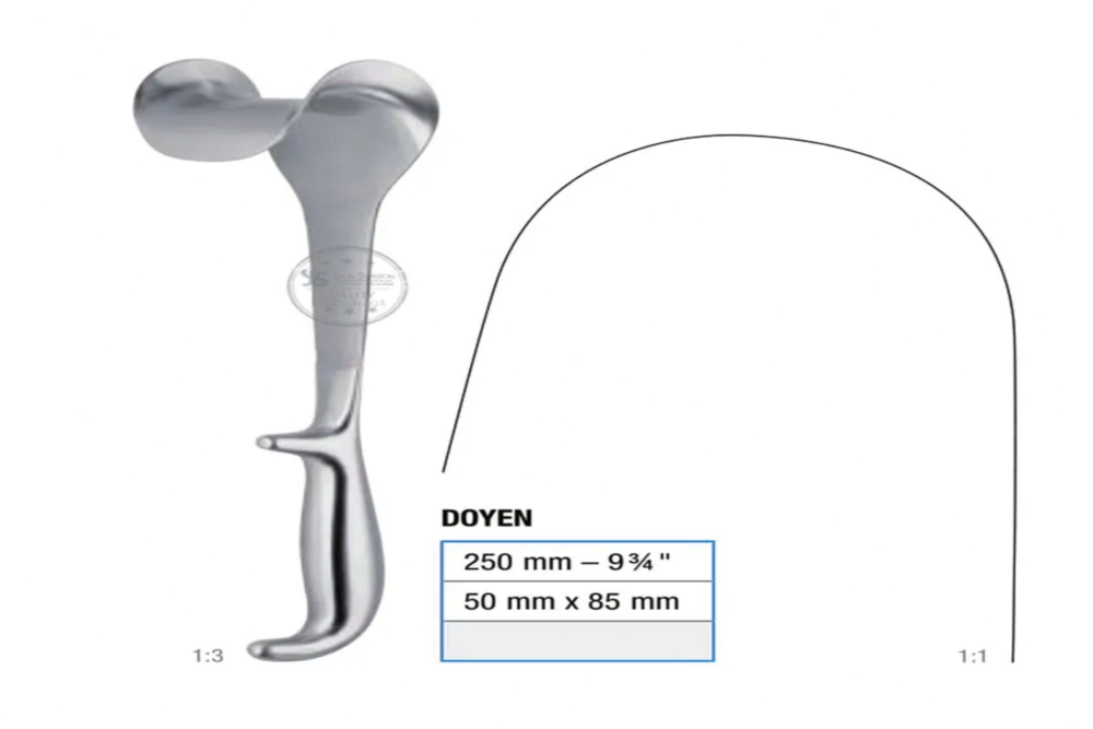Doyen Retractor - Surgical Tool With Wide Curved Blade | Enhanced Surgical Vision And Superior Control
