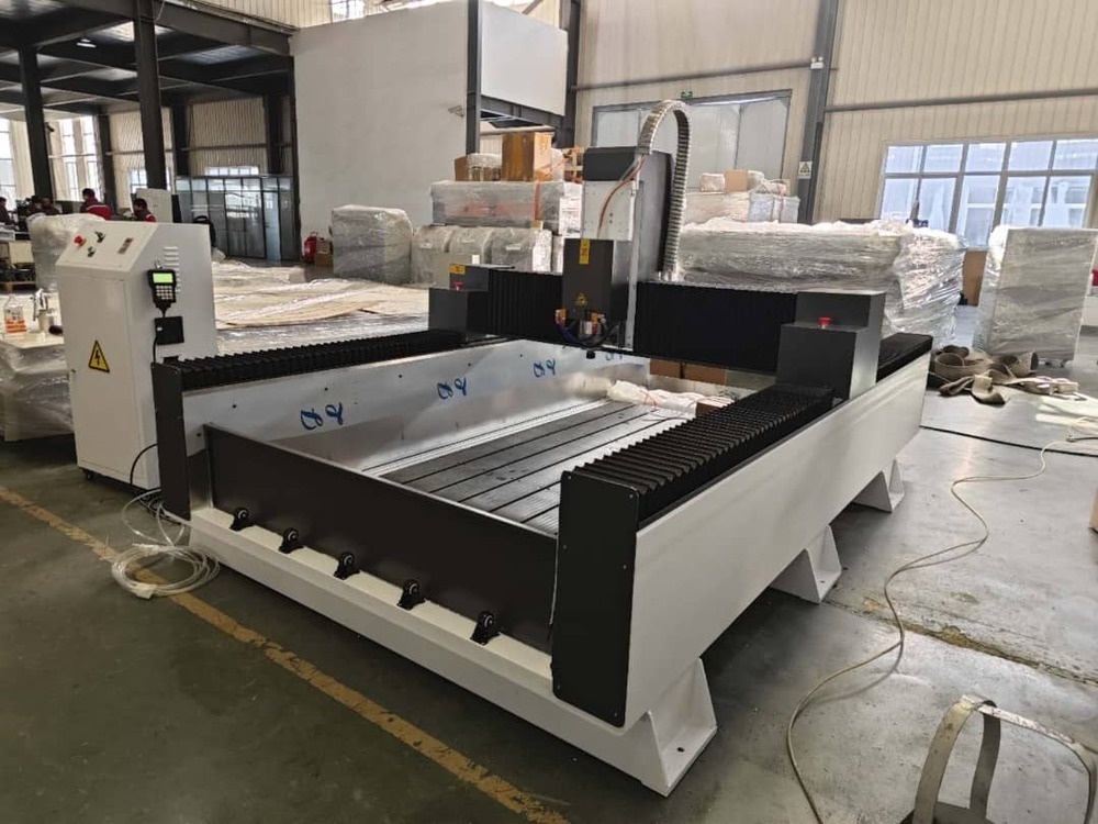 Stone Cnc Router Machine - Stainless Steel, High Rigidity, Red Finish | Automatic Feature For Efficient Industrial Stone Carving