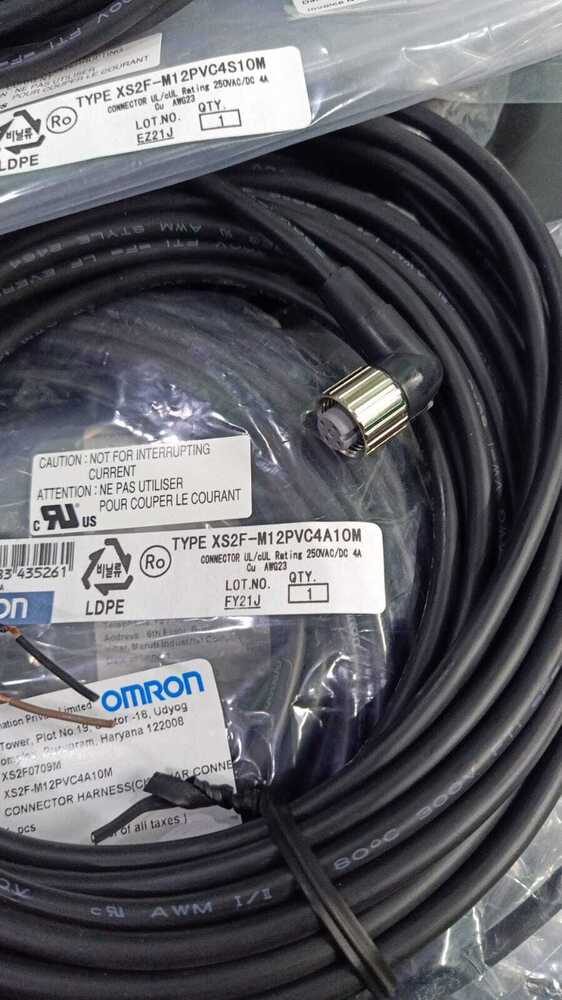 OMRON CONNECTOR CABLE SENSOR  WITH 12MM,4PIN,XS2F-M12PVC4A10M