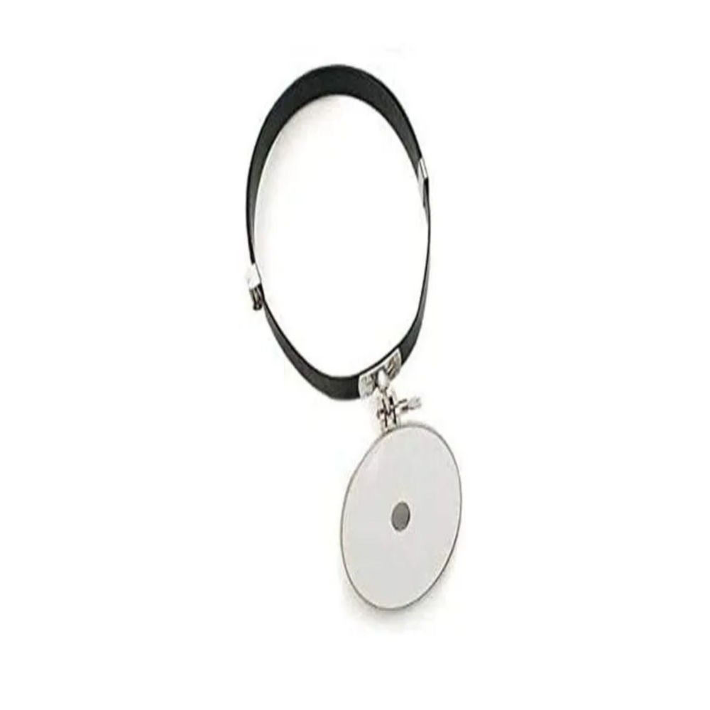 Head Mirror - Lightweight Metal Frame With Reflective Mirror, Black Strap And Silver Surface | Adjustable Strap, Manual Operation, Portable Design