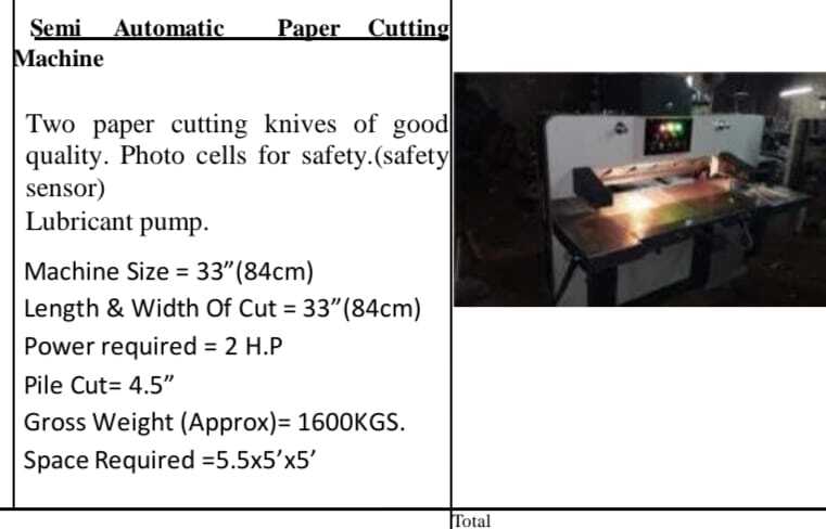Semi Automatic High Speed Sensor Paper Cutting Machine