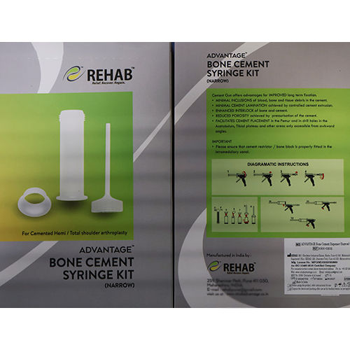 Advantage Bone Cement - Narrow Shoulder Syringe Kit - Usage: Hospital