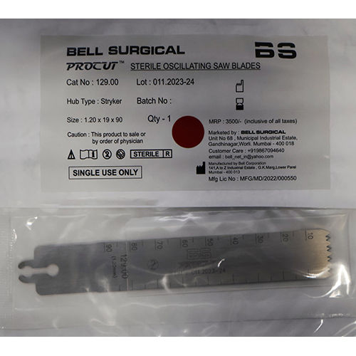 129 Bell Surgical Oscillating Saw Blade - Material: Stainless Steel