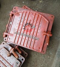 Ci Boiler Fire Door - Cast Iron, 690mm X 590mm, Red Oxide | Suitable For Coal-fired Industrial Boilers, Thermal Power Plants