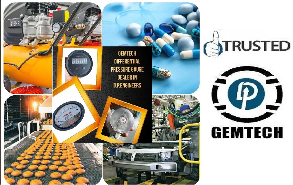Wholesalers India Gemtech Differential Pressure Gauges In Jaipur (Raj) - Accuracy: A 2% Of Full Span At 70 (21 (A 3% On -0