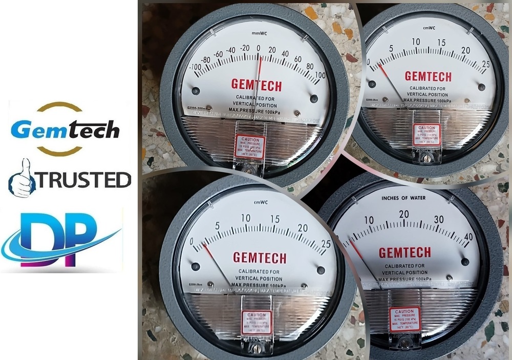 Wholesalers India Gemtech Differential Pressure Gauges In Jaipur (Raj) - Accuracy: A 2% Of Full Span At 70 (21 (A 3% On -0