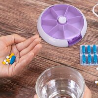 7 grid seal rotation Pill Organizer Medicine Boxs