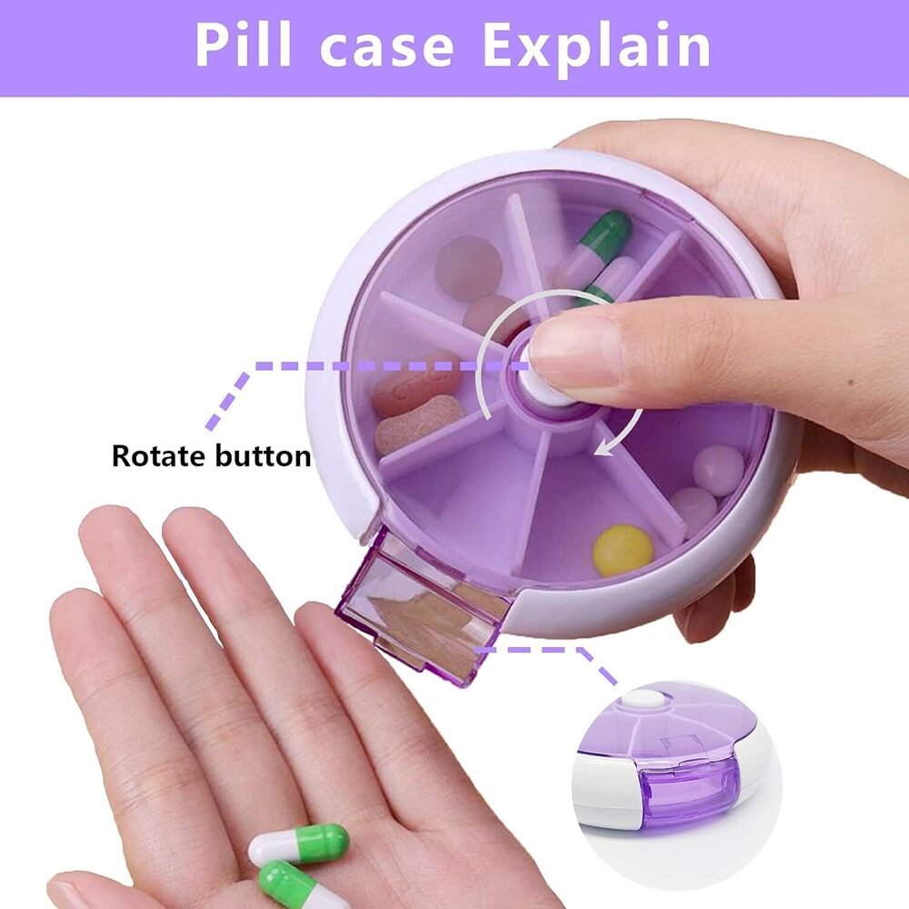 7 grid seal rotation Pill Organizer Medicine Boxs