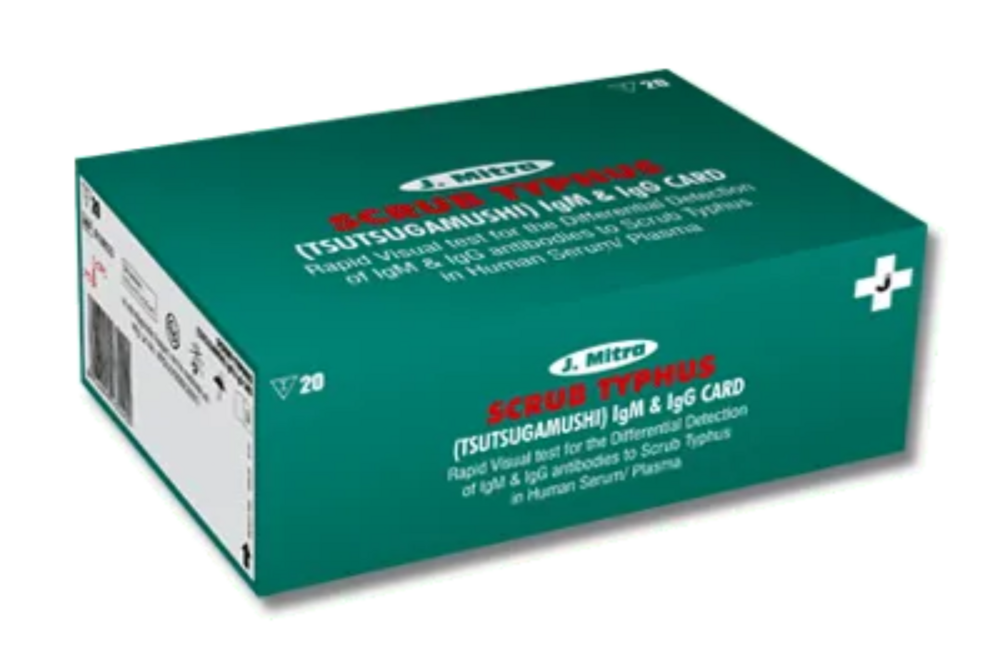 Medsource Scrub Typhus Rapid Test Card - Plastic And Nitrocellulose Membrane, Standard Size, White | Lateral Flow Immunoassay, Qualitative Igm/igg Detection, 10-20 Min Results