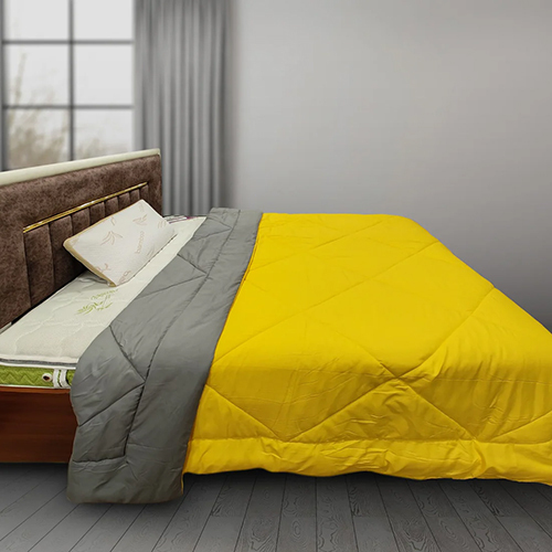 Dual Yellow And Grey Colour Weather AC Comforter