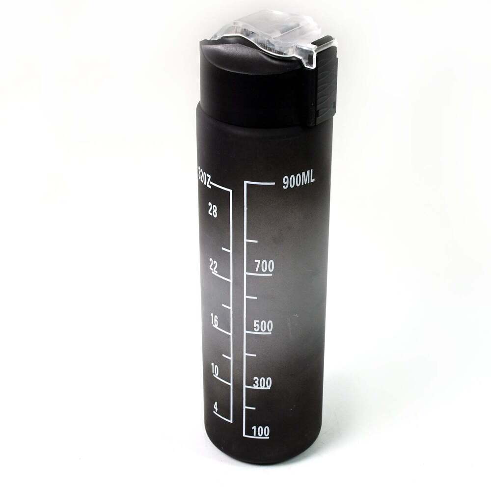 Plastic Black Motivational Water Bottle with Straws