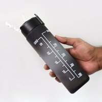 Plastic Black Motivational Water Bottle with Straws