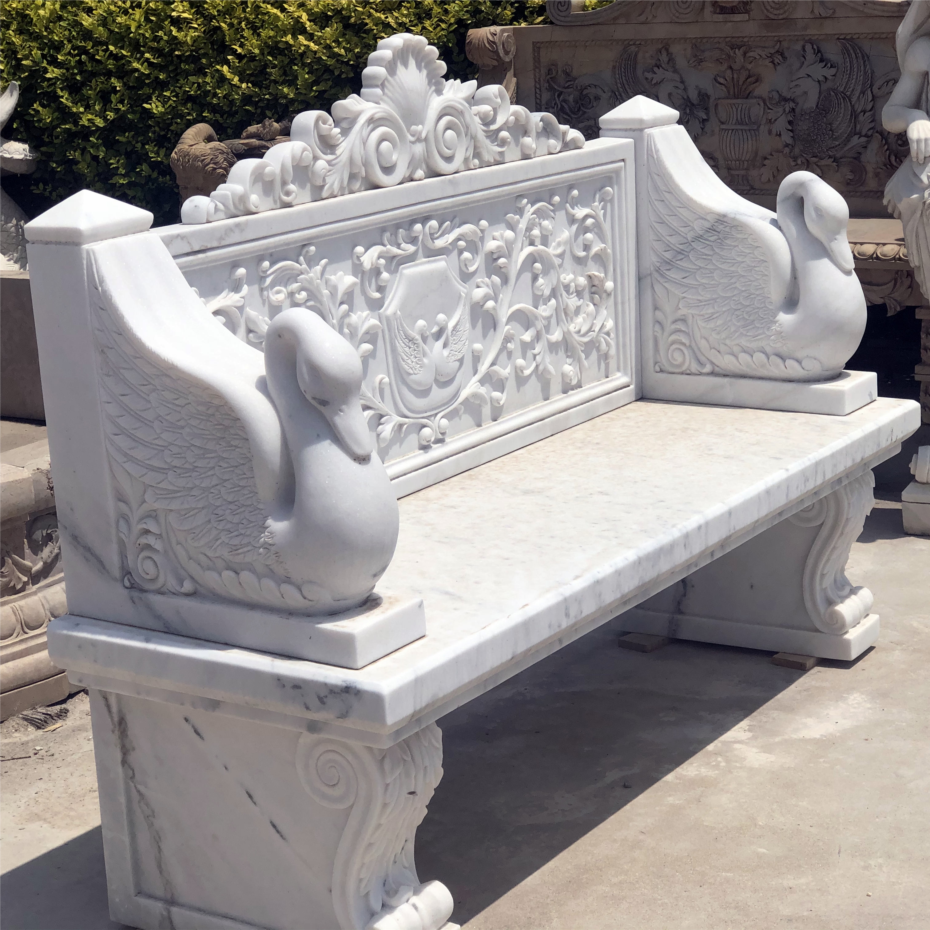 White Marble Bench