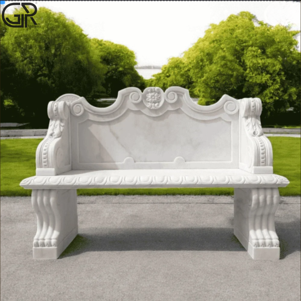 White Marble Bench