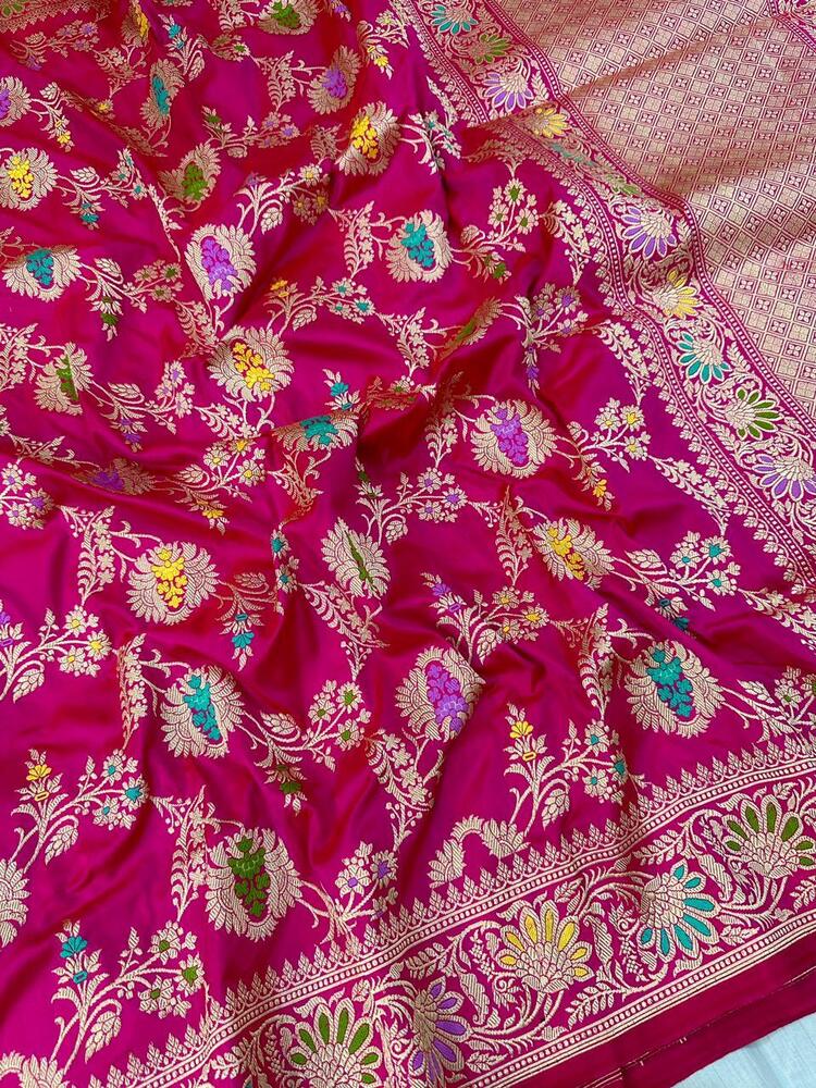 Paithani Pure Silk Saree - Color: Pink