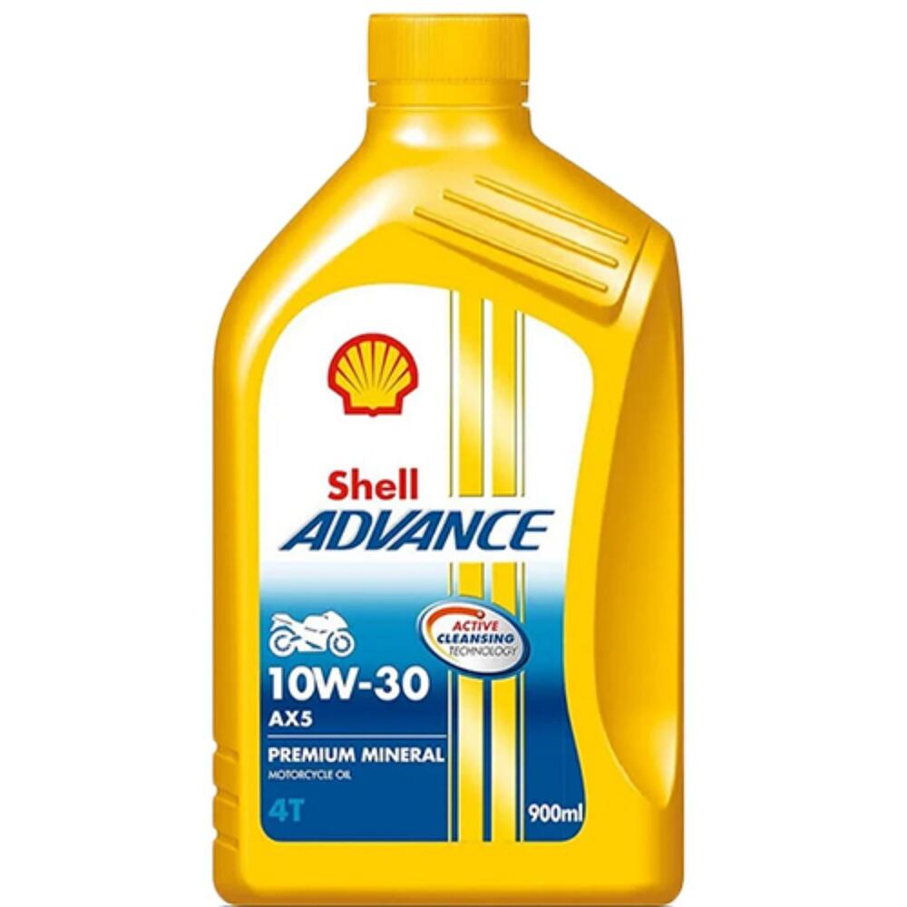 Shell Advance 10W 30 Bike Lubricant Oil - Light Yellow, Can Pack | Advanced Formula for All Bike Types, Superior Anti-Wear Properties