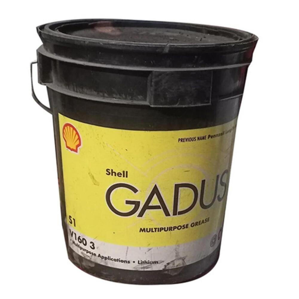 Shell Gadus Multi Purpose M160 3 Grease - Industrial Grade Engine Oil, Bucket Pack, Black Color, Sharp Smell, Water Resistant for Heavy-Duty Machinery