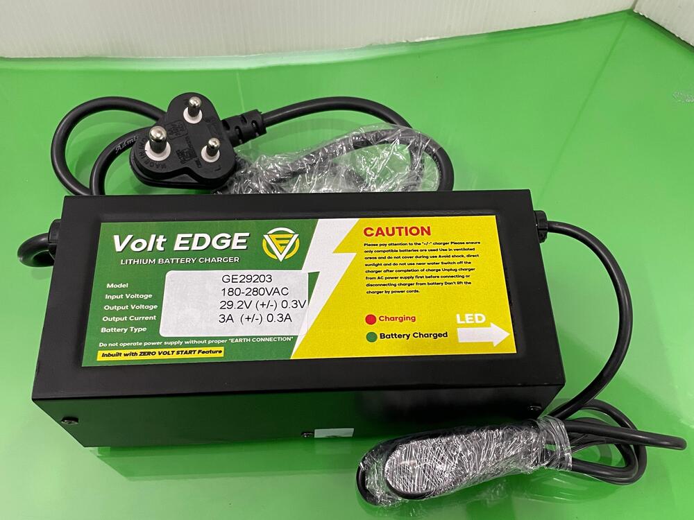 24v 3a Lithium Battery Charger - Color: Black