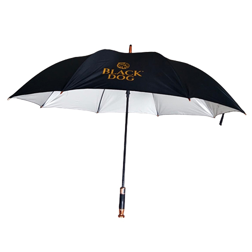 30 Inch Golf Fiber Black Silver Umbrella