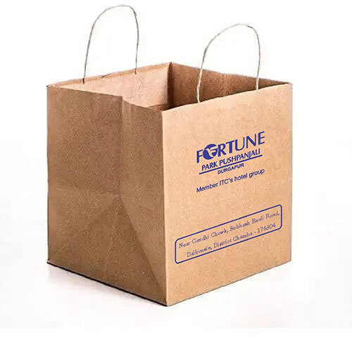 Brown Kraft Paper Bag ( 8" X 9" X 6" ) - 120 Gsm Golden Brown - Feature: Biodegradable