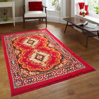 5x7 Ctc Carpet - Washable Red Printed Rectangle | Versatile Design For Home And Office, Available In Multiple Sizes