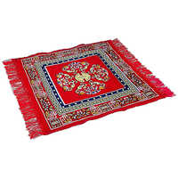 Prayer Mat - 19x19 Inches | Red, Washable, Intricate Printed Patterns, Square Shape, Standard Style