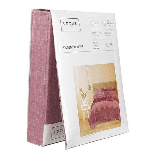 Lotus Country Love King Size Double Bed Sheet - Color: Multi