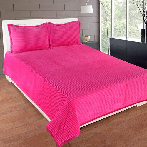 Pencil Flano Solid Colours Bed Sheet - Color: Multi