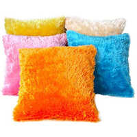 Fur Multi Cushion - Soft Plush Fabric, 16x16 Inches Square, Multi-color Design | Ideal For Home Use, Cozy Addition To Living Space