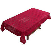 Net Crochet Table Cover - Net Material, Various Sizes, Rectangle Shape, Stunning Red Color, Smooth Finish, Easy To Clean And Maintain
