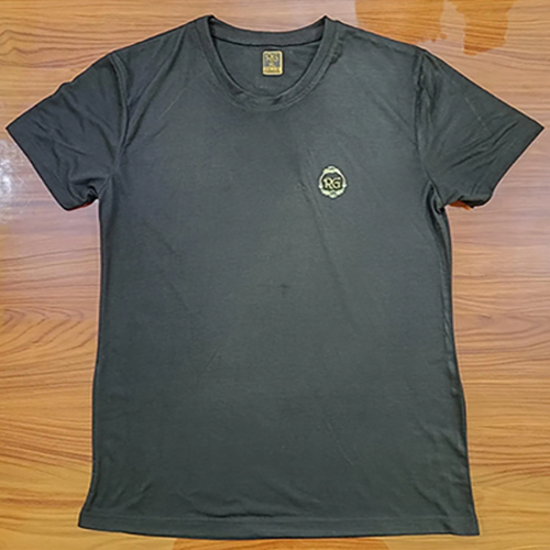 Mens Round Neck Polyester Fabric T-Shirt - Color: Different Available