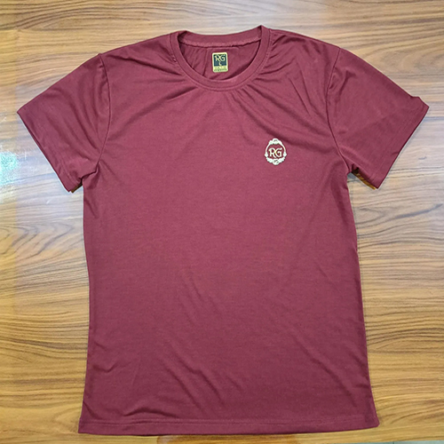 Mens Round Neck Polyester Fabric T Shirt - Color: Different Available