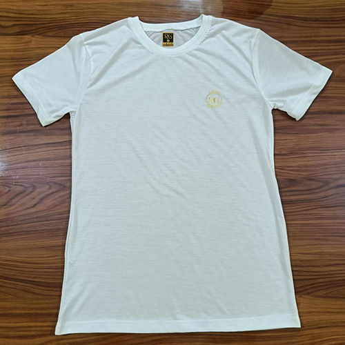 Mens Round Neck Dry Fit Polyester Fabric T-Shirt - Color: Different Available