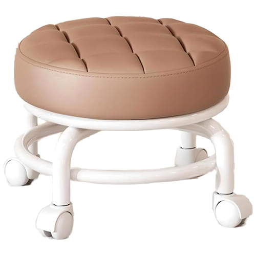 Low Round Roller Seat Stool - Color: Multicolor