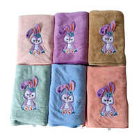 Rabbit Towel - 100% Cotton, Rectangular Shape, Multicolor Print | Soft, Gentle, Playful Design for Comfortable Bath Time Aftercare