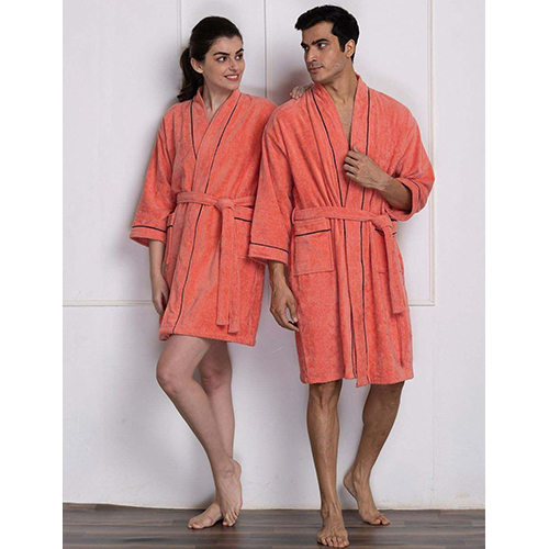 Plain Bath Robe - Color: Orange