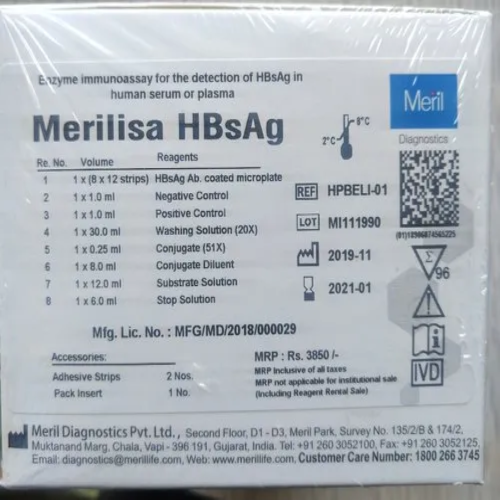 MERIL HBSAG ELISA KIT TEST