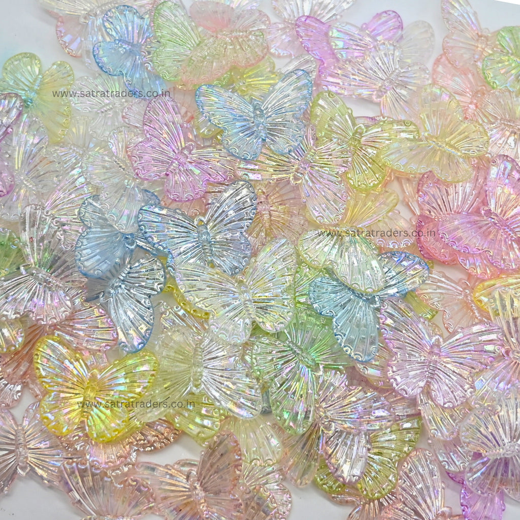 Assorted Transparent Butterfly Plastic Beads