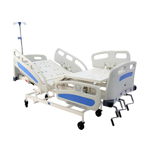 Manual Super Deluxe ICU Bed - High-Quality Metal, Portable Design, Pristine White Color | Comfortable and Adjustable for ICU Patients, Fully Assembled