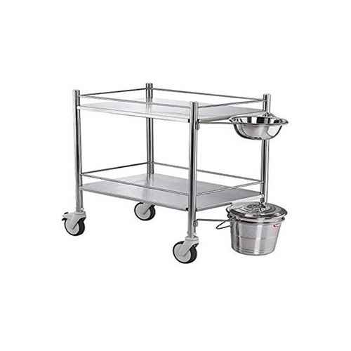 Fully Stainless Steel Dressing Trolley - Color: Silver