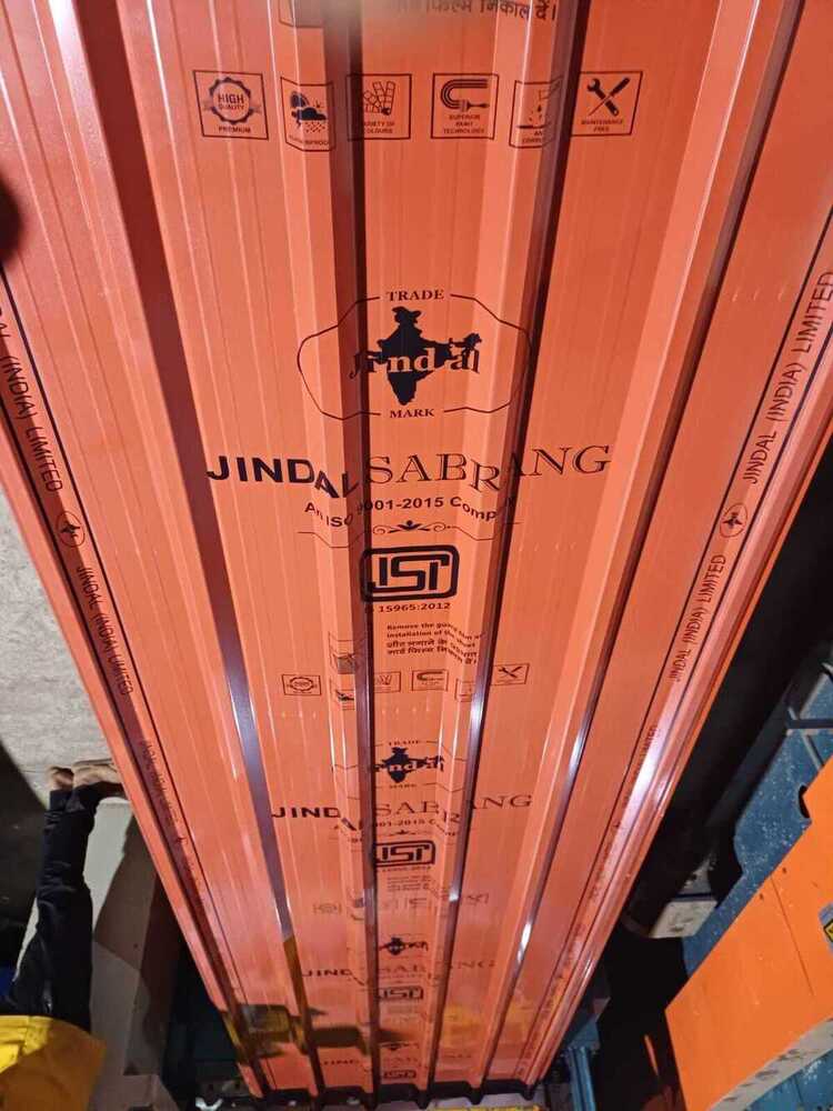 Jindal Sabrang Roofing Sheet - Stainless Steel, 0.35-0.60 Mm Thickness , Customizable Blue Color With Az Coating And Guard Film Options