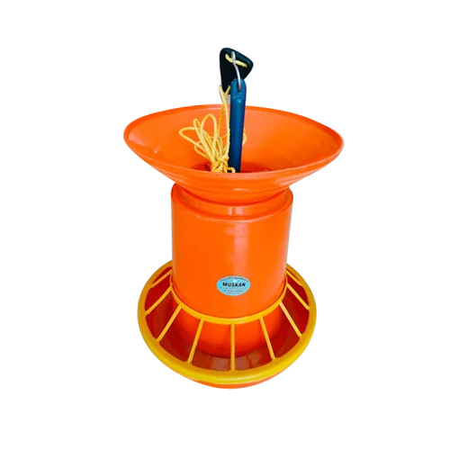 Muskan Plastic Poultry Feeder - High-Quality Plastic Material, Orange Color | Durable Manual Technology for Efficient Feed Distribution