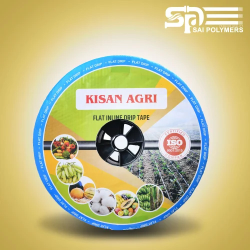 12 Mm Kisan Agri Flat Inline Drip Tape - Color: Black