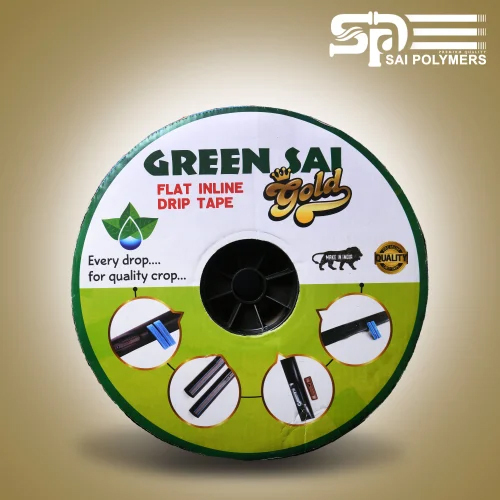 16 Mm Green Sai Gold Flat Inline Drip Tape - Color: Black