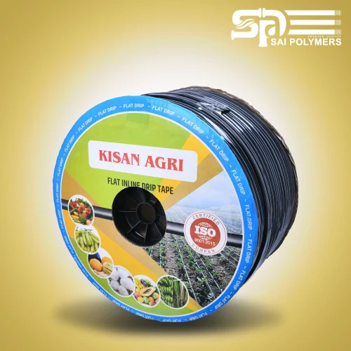 20 Mm Kisan Agri Flat Inline Drip Tape - Color: Black