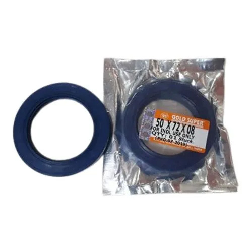 Gold Super Rubber Oil Seal - Rubber, 50X72X8mm, Blue | 10mm Thickness, O-Ring Style, 70 HRC Hardness, Industrial Use, Oil Leak Protection