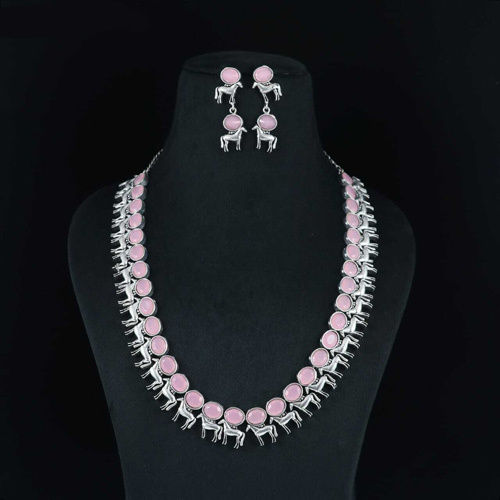 D NO 283 Ladies Oxidised Necklace Set