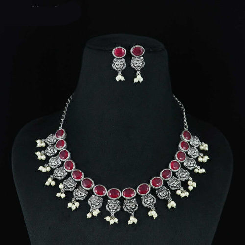 D NO 284 Ladies Oxidised Necklace Set