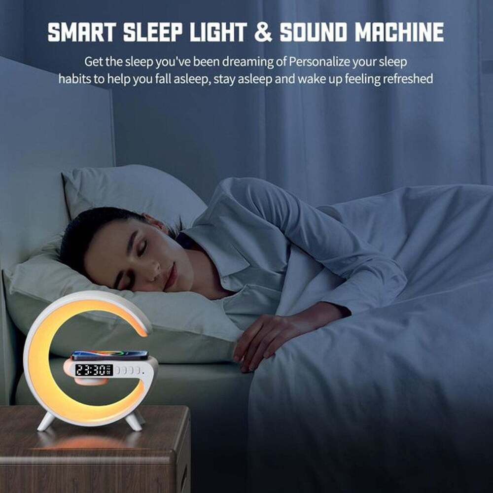 Smart Alarm Clock With Bluetooth Speaker, Wireless Chargings
