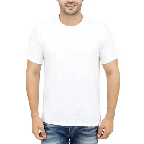 Mens White Plain T Shirt - Color: Different Available